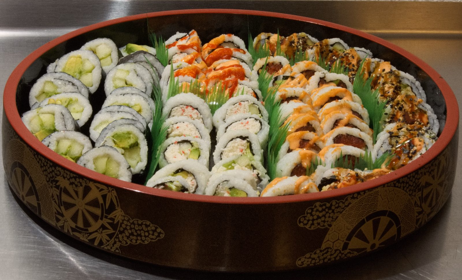 Sushi trays delivered for a party